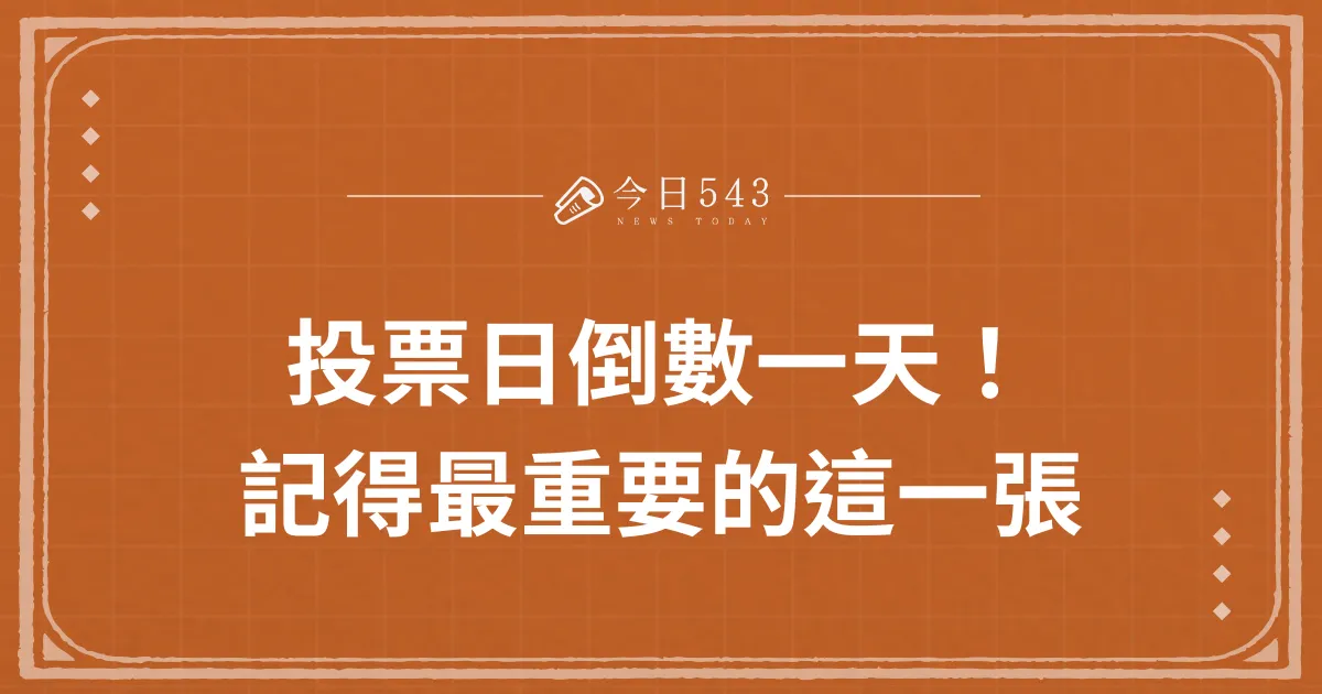 總統大選投票指南！記得最重要的這一張，沒帶就巴比Ｑ了！