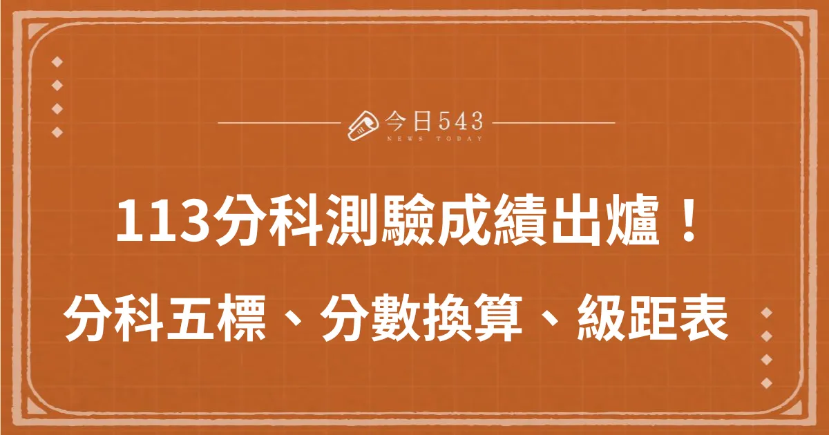 113分科測驗成績出爐！分科五標分數、級距、分數換算懶人包