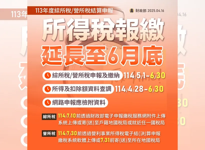 營所稅延期|圖源:財政部臉書