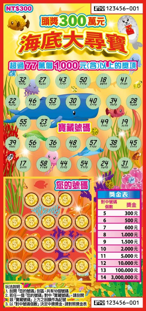 海底大尋寶2026 刮刮樂