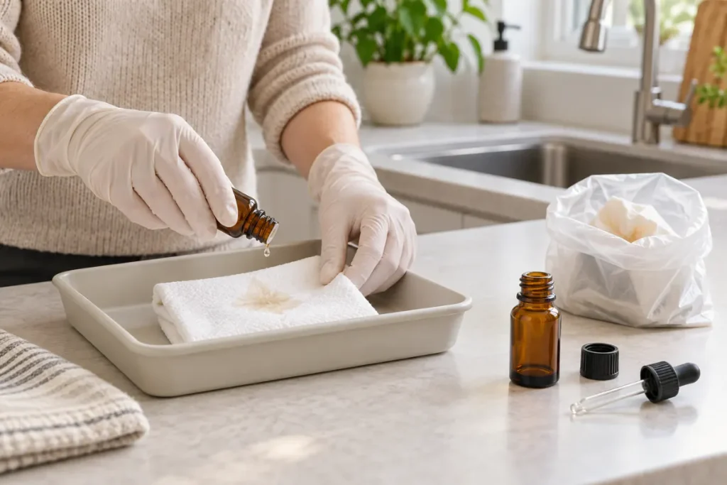 過期精油怎麼丟？不要倒水槽、馬桶或排水溝。少量內容物可用廢報紙或布料吸附後密封處理，含揮發性溶劑的產品則可詢問清潔隊或回收單位